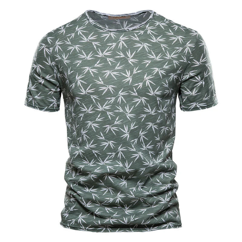 Casual Slim-Fit Stretch T-Shirt Men Short-Sleeved Printed T-Shirt Sports Men - Image 4