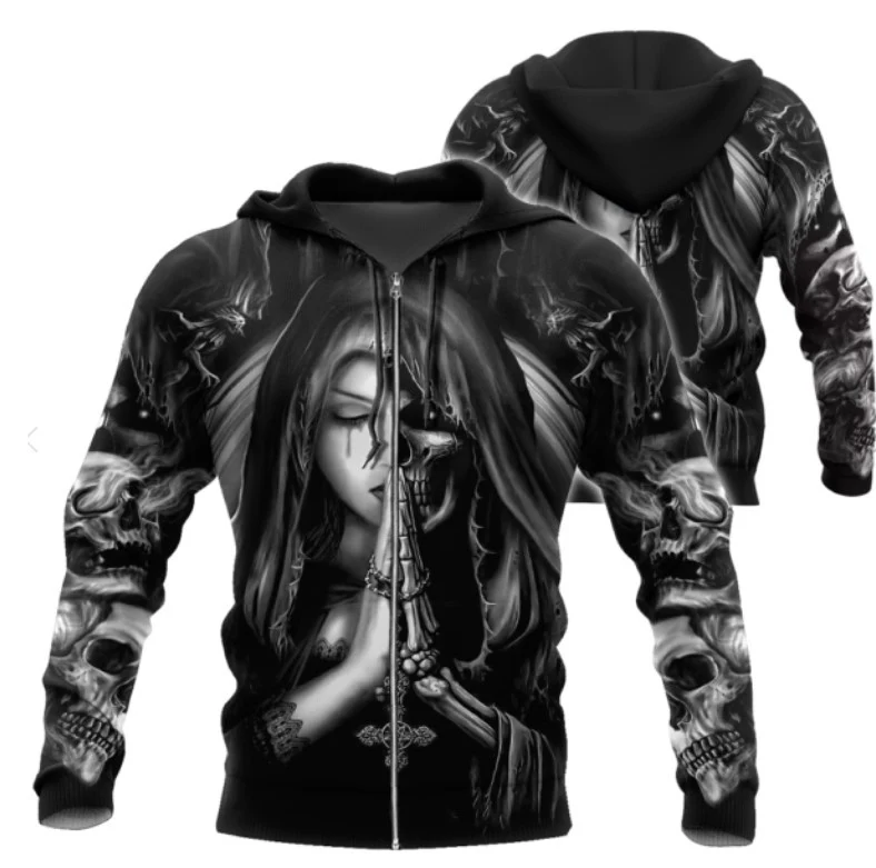 Halloween Skull Anime 3D Sweatshirt - Image 5