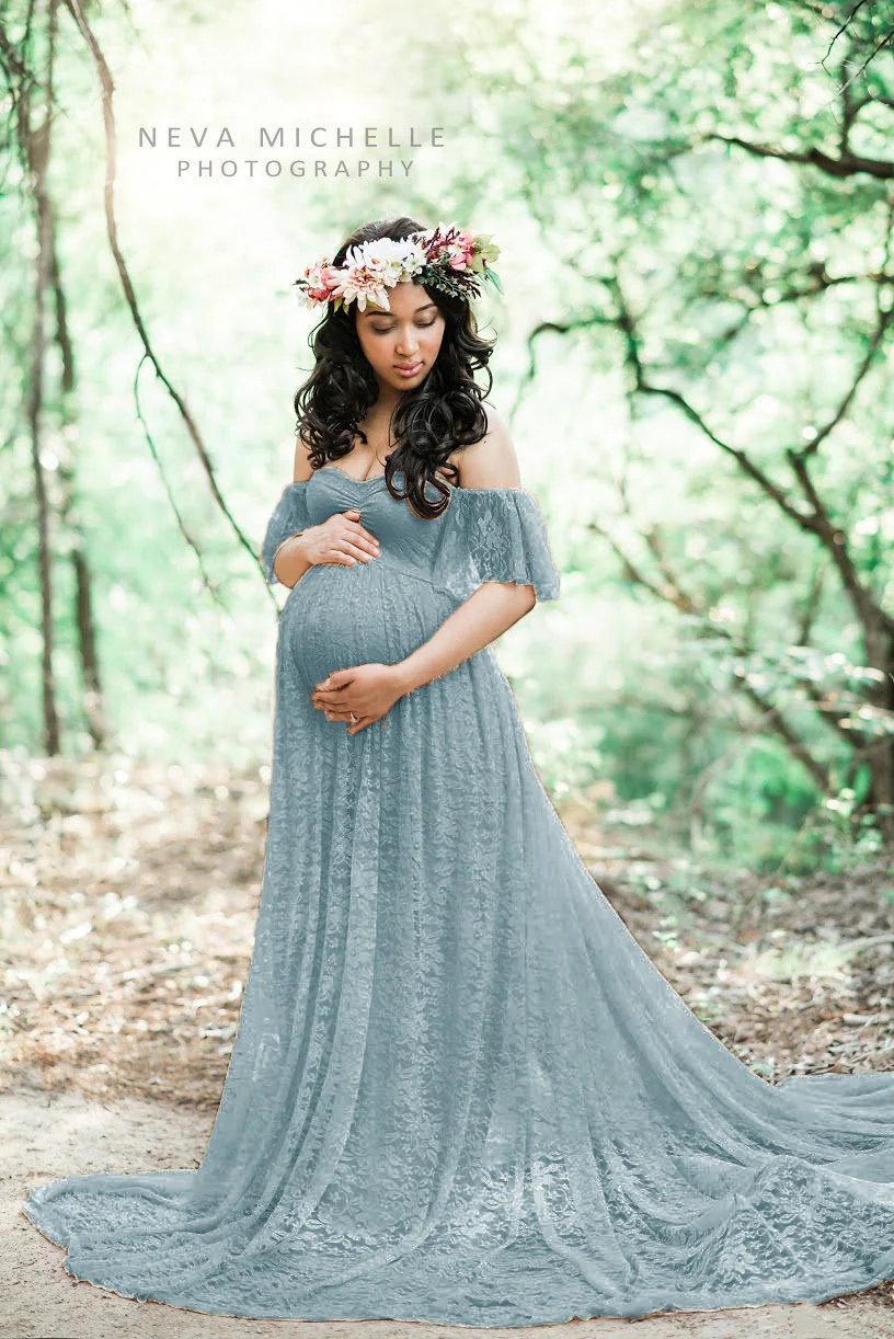 Lace pregnant women trailing short sleeves - Image 10