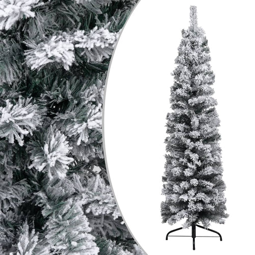 Slim Artificial Christmas Tree with Stand Green 59.1" PVC - Image 10