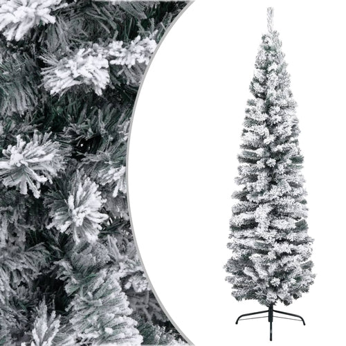 Slim Artificial Christmas Tree with Stand Green 59.1" PVC - Image 15