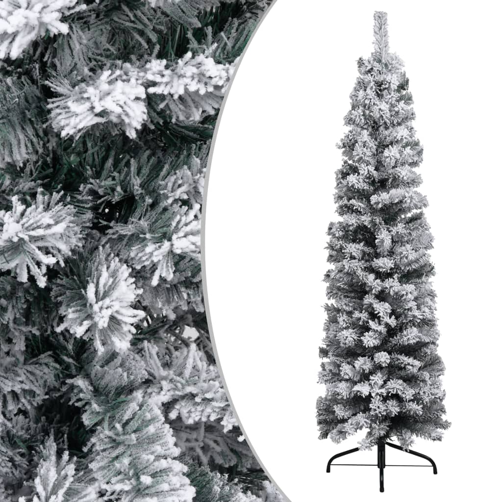 Slim Artificial Christmas Tree with Stand Green 59.1" PVC - Image 5