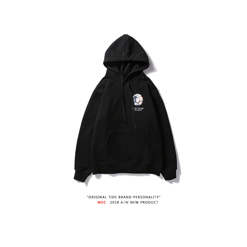 Street retro waves simple wild men and women casual hooded sweater - Image 3